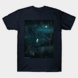 Barn Owl Over the Lake T-Shirt